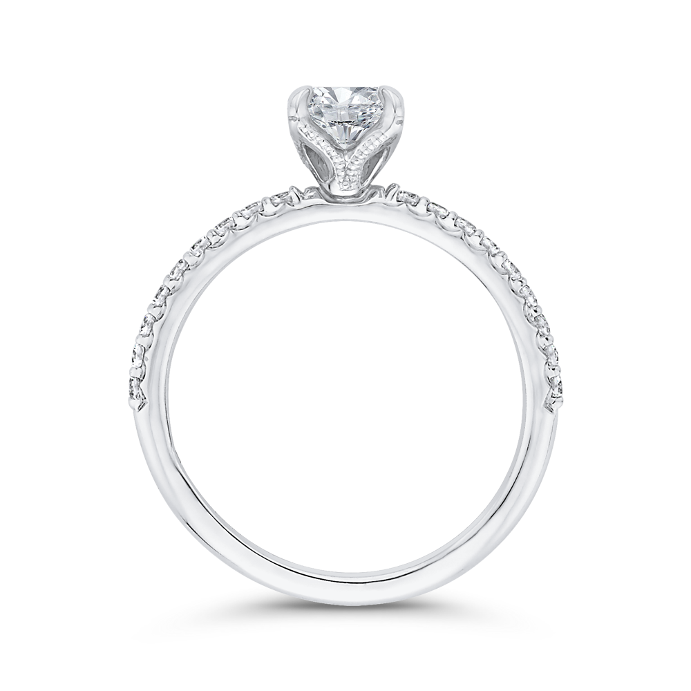 Round Diamond Engagement Ring in 14K White Gold