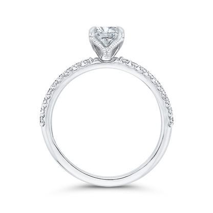 Round Diamond Engagement Ring in 14K White Gold