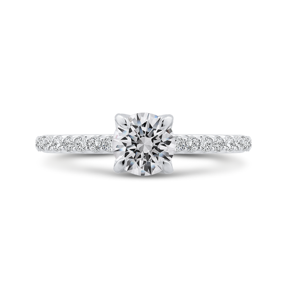 Round Diamond Engagement Ring in 14K White Gold