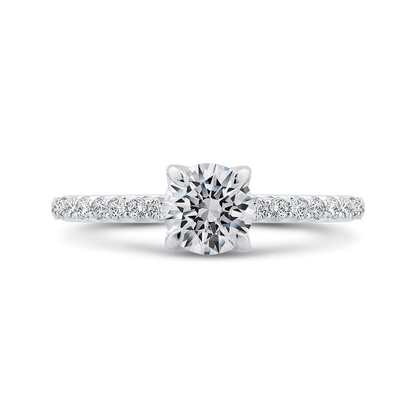 Round Diamond Engagement Ring in 14K White Gold