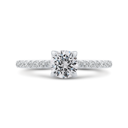 Round Diamond Engagement Ring in 14K White Gold