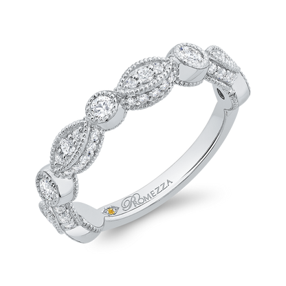 Round Diamond Wedding Band in 14K White Gold