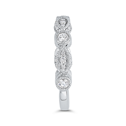 Round Diamond Wedding Band in 14K White Gold