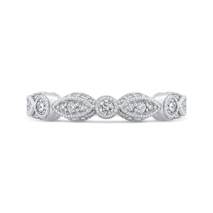 Round Diamond Wedding Band in 14K White Gold