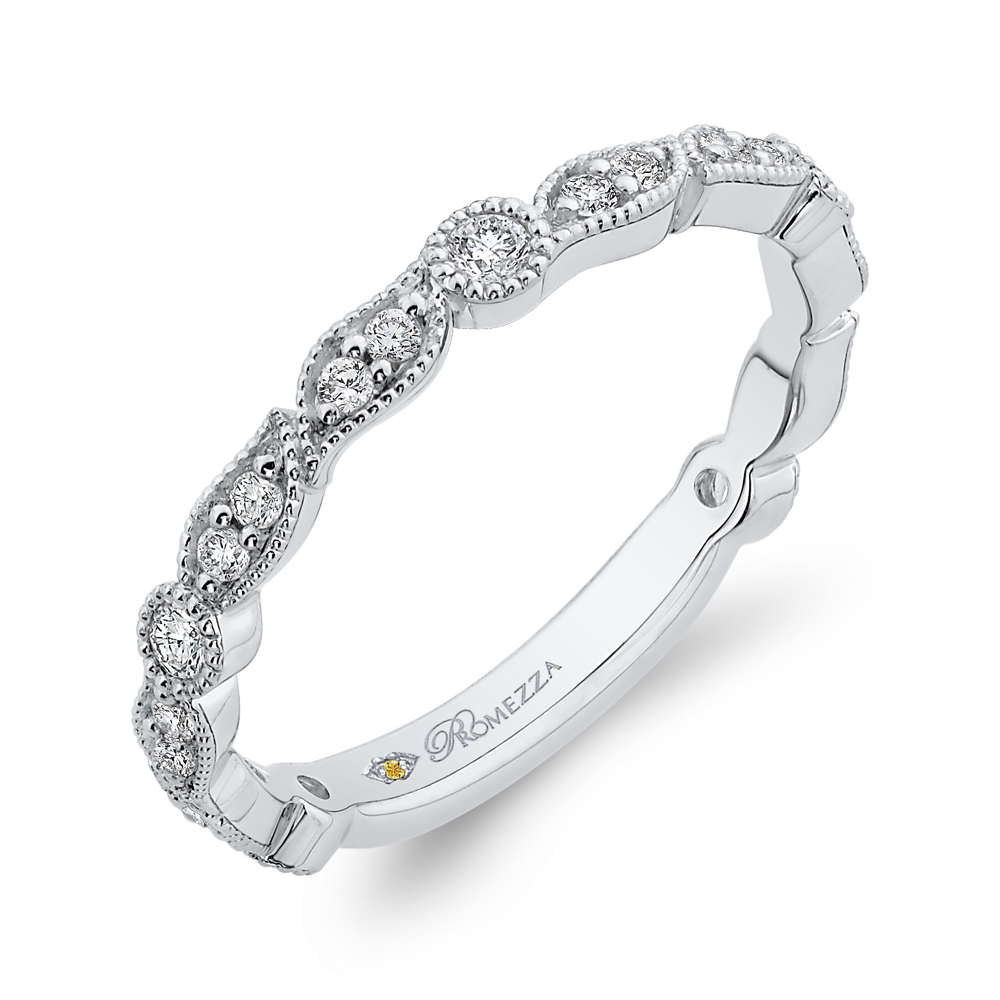 Round Diamond Wedding Band in 14K White Gold