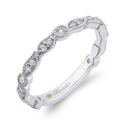 Round Diamond Wedding Band in 14K White Gold