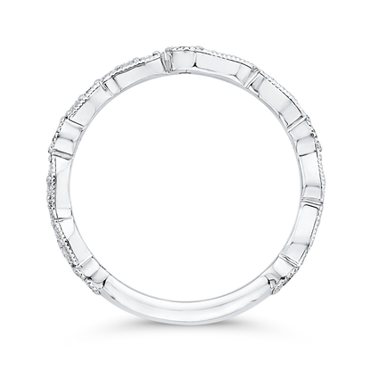 Round Diamond Wedding Band in 14K White Gold