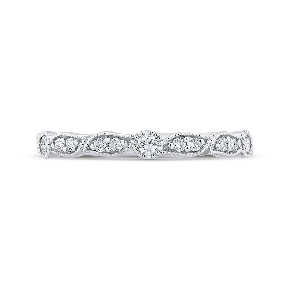 Round Diamond Wedding Band in 14K White Gold