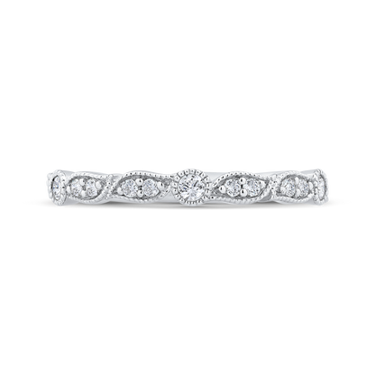 Round Diamond Wedding Band in 14K White Gold