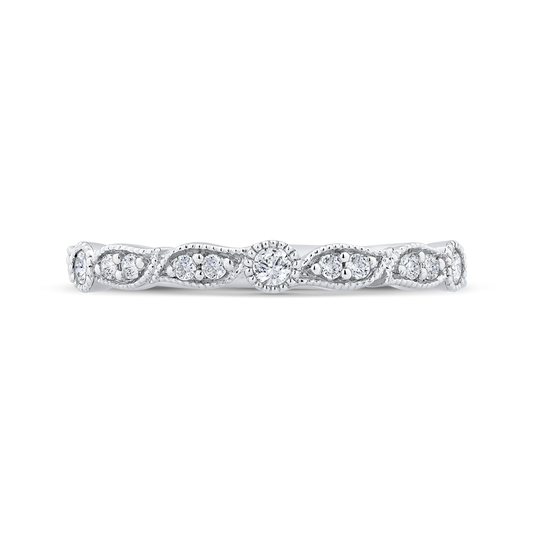 Round Diamond Wedding Band in 14K White Gold