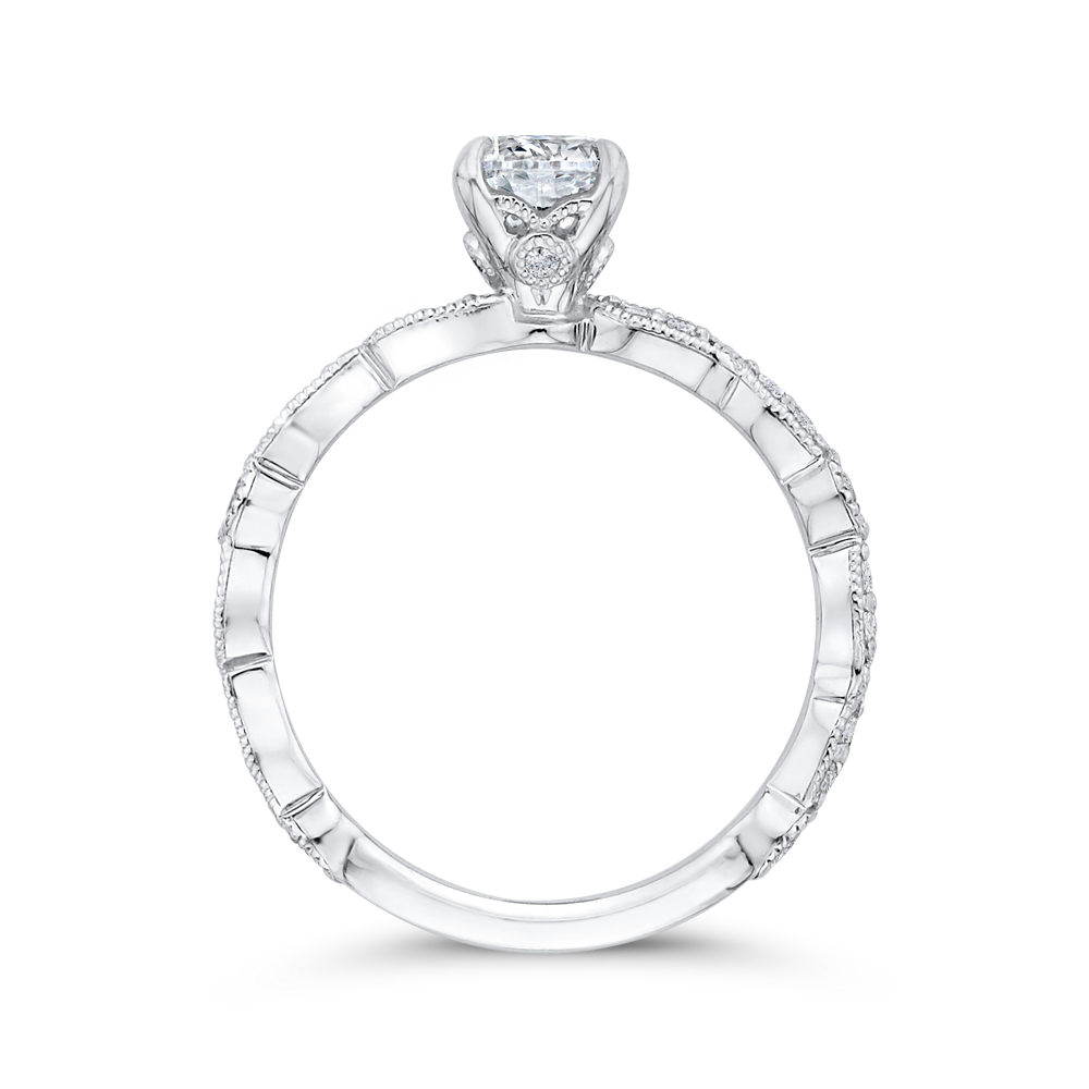 Round Diamond Engagement Ring in 14K White Gold