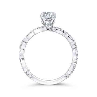 Round Diamond Engagement Ring in 14K White Gold