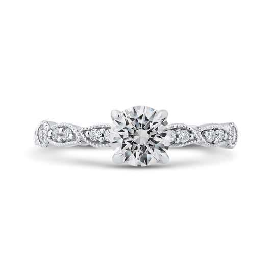 Round Diamond Engagement Ring in 14K White Gold