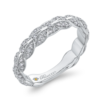 Round Diamond Wedding Band in 14K White Gold