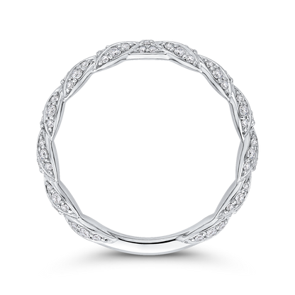 Round Diamond Wedding Band in 14K White Gold