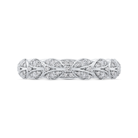Round Diamond Wedding Band in 14K White Gold
