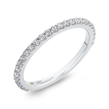 Round Diamond Wedding Band in 14K White Gold