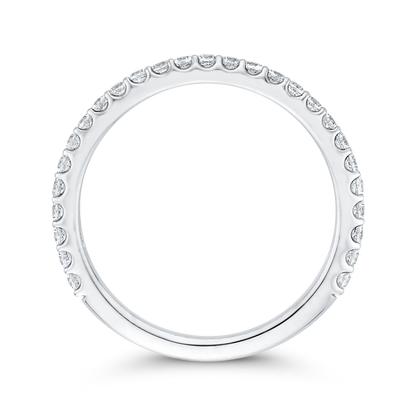 Round Diamond Wedding Band in 14K White Gold