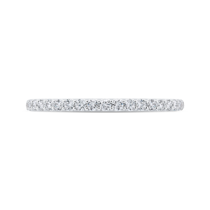 Round Diamond Wedding Band in 14K White Gold