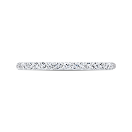 Round Diamond Wedding Band in 14K White Gold