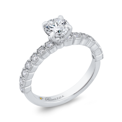 Round Diamond Engagement Ring in 14K White Gold