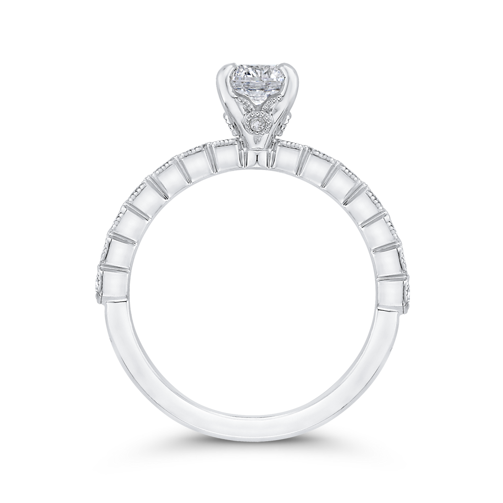 Round Diamond Engagement Ring in 14K White Gold