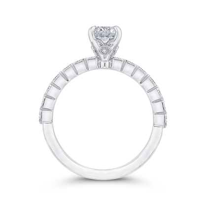 Round Diamond Engagement Ring in 14K White Gold