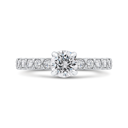 Round Diamond Engagement Ring in 14K White Gold