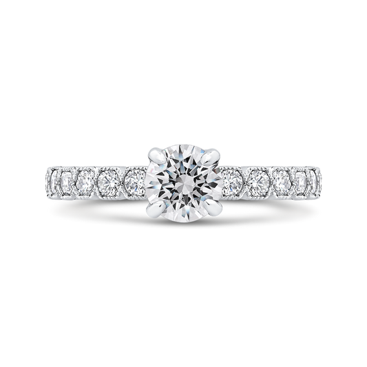 Round Diamond Engagement Ring in 14K White Gold