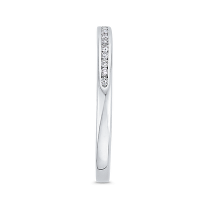 Round Diamond Half-Eternity Wedding Band in 14K White Gold