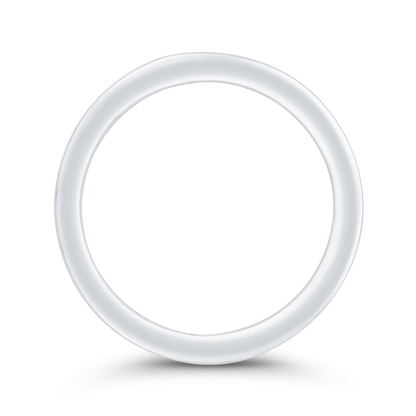 Round Diamond Half-Eternity Wedding Band in 14K White Gold