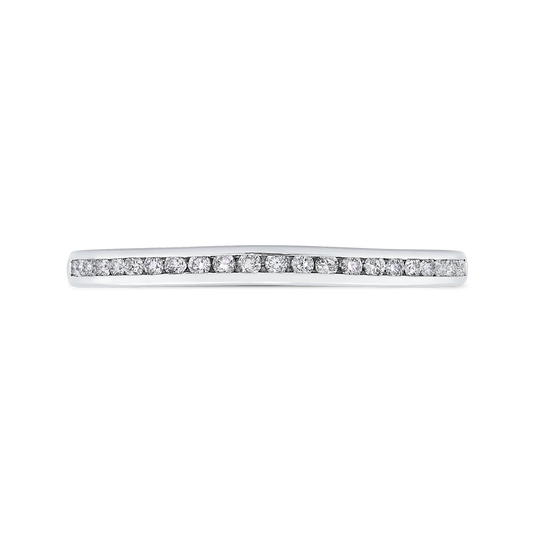 Round Diamond Half-Eternity Wedding Band in 14K White Gold