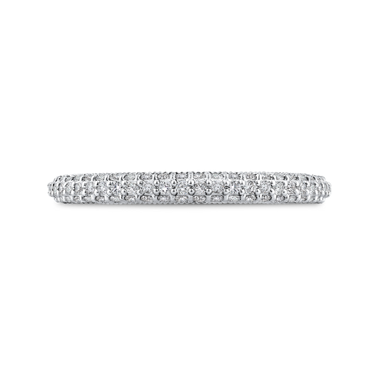 Round Diamond Wedding Band in 14K White Gold