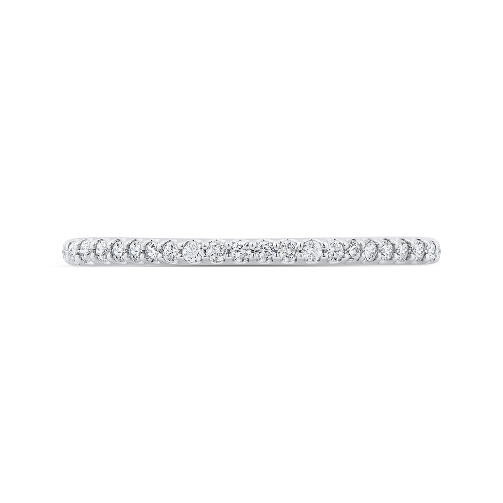 Round Diamond Half-Eternity Wedding Band in 14K White Gold
