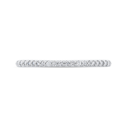 Round Diamond Half-Eternity Wedding Band in 14K White Gold