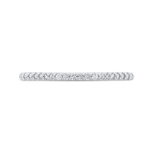 Round Diamond Half-Eternity Wedding Band in 14K White Gold