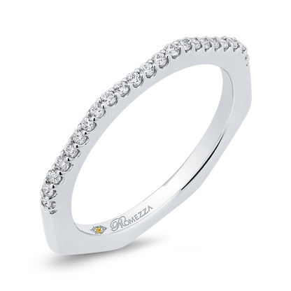 Round Diamond Half-Eternity Wedding Band in 14K White Gold