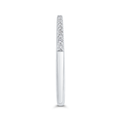 Round Diamond Half-Eternity Wedding Band in 14K White Gold