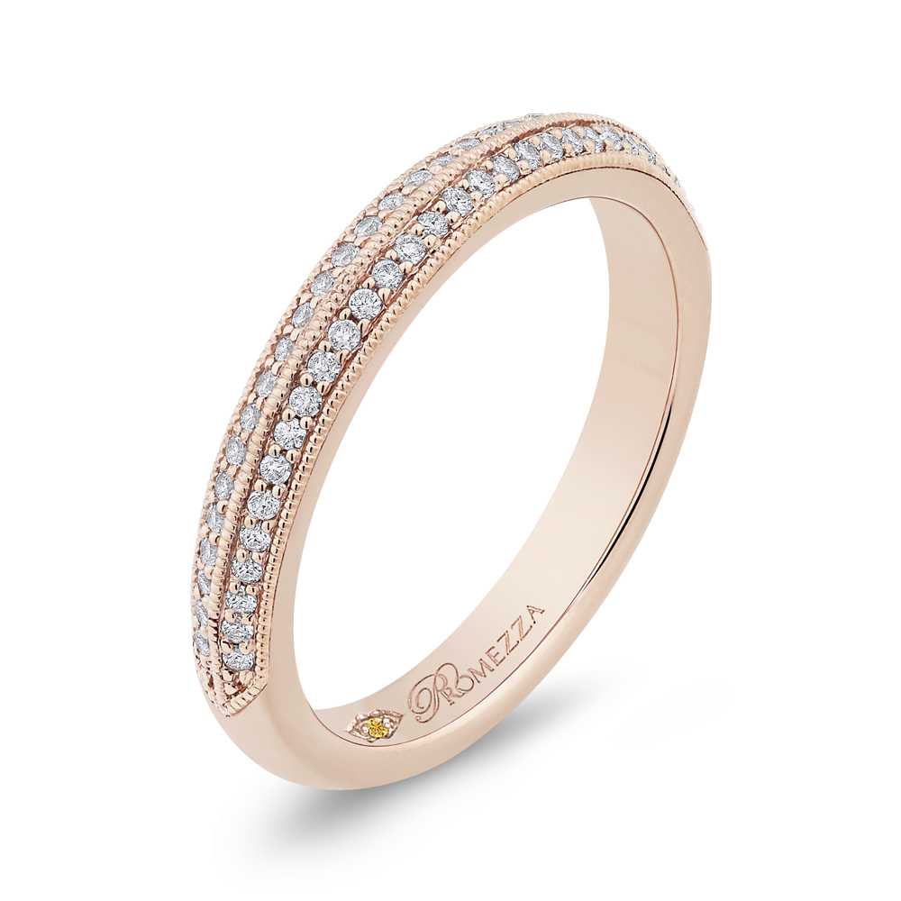Round Diamond Half-Eternity Wedding Band in 14K Rose Gold