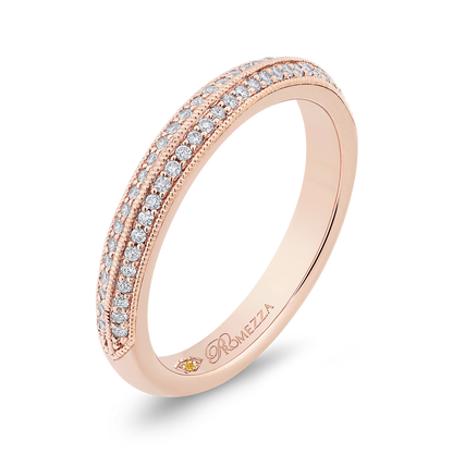 Round Diamond Half-Eternity Wedding Band in 14K Rose Gold