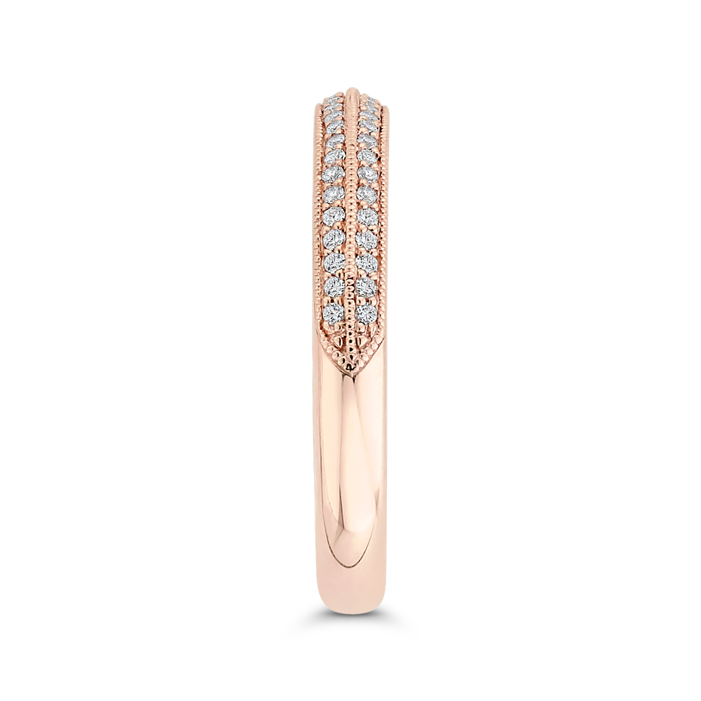 Round Diamond Half-Eternity Wedding Band in 14K Rose Gold