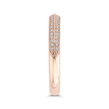 Round Diamond Half-Eternity Wedding Band in 14K Rose Gold
