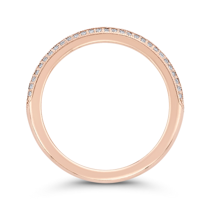 Round Diamond Half-Eternity Wedding Band in 14K Rose Gold