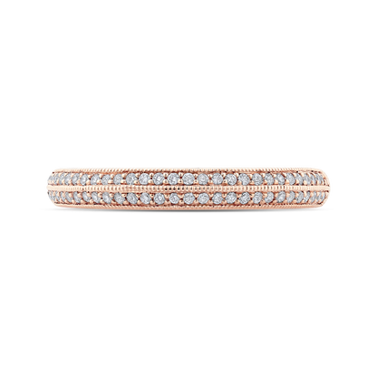 Round Diamond Half-Eternity Wedding Band in 14K Rose Gold