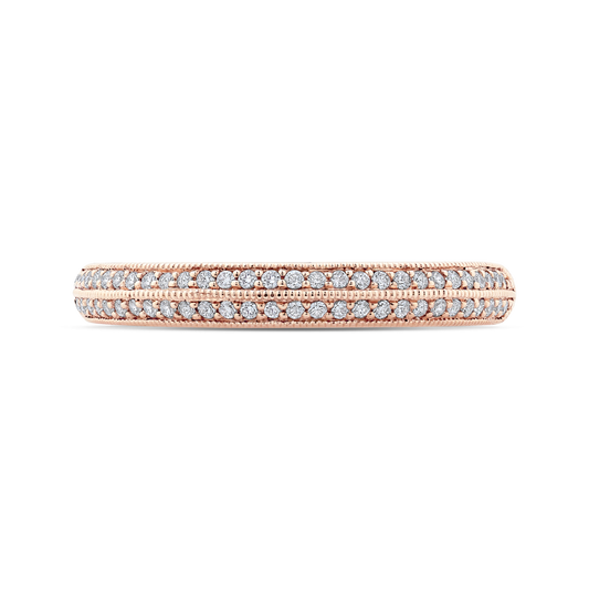 Round Diamond Half-Eternity Wedding Band in 14K Rose Gold
