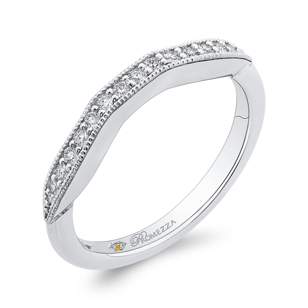 Round Diamond Wedding Band in 14K White Gold