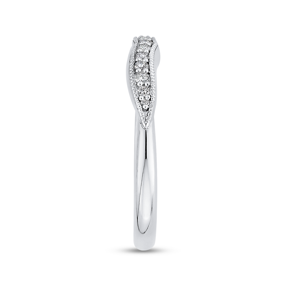Round Diamond Wedding Band in 14K White Gold
