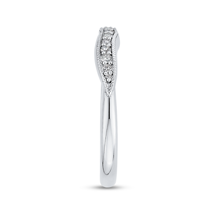 Round Diamond Wedding Band in 14K White Gold