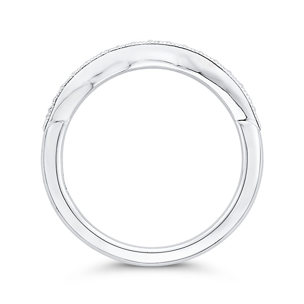 Round Diamond Wedding Band in 14K White Gold