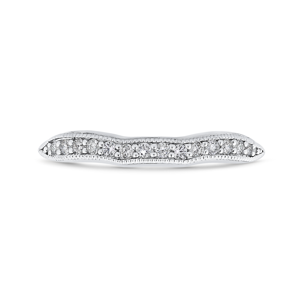 Round Diamond Wedding Band in 14K White Gold